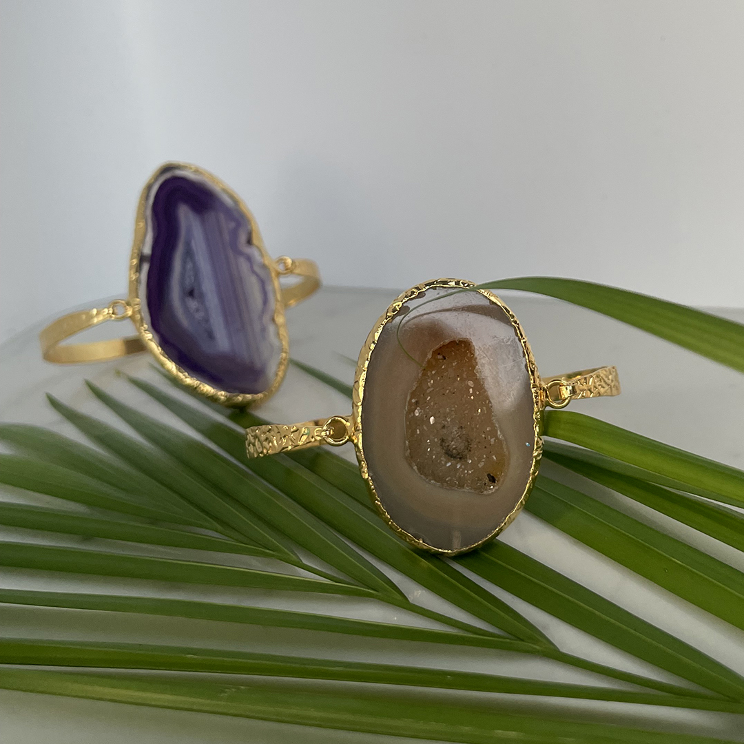 Statement Flat Rock Amethyst (Green Agate/Quartz/Citrine) Bracelet